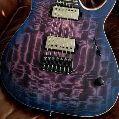 Mayones Duvell Elite 7 25.4" Curly Poplar top, Mahogany body, Wenge neck, Ebony fretboard 16", Velvetrone Pickups image 7