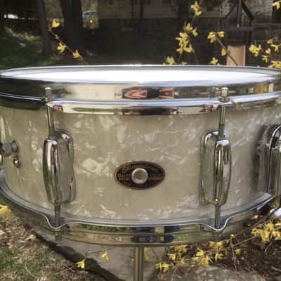 Slingerland Artists Snare Drum 1966 White Marine Pearl image 1