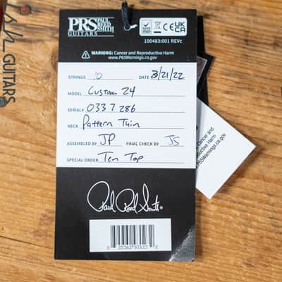 PRS Custom 24 10 Top Purple Iris w/ Black Burst & Back image 10