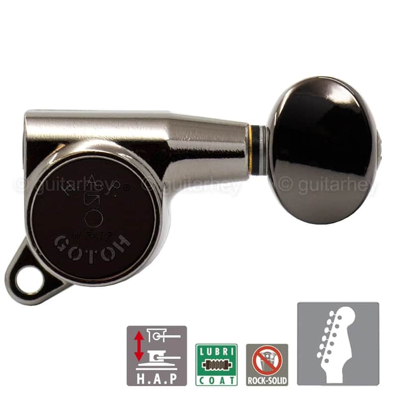 NEW Gotoh SG381-05 HAP 6 in line Adjustable Set w/ OVAL Buttons - COSMO BLACK image 1