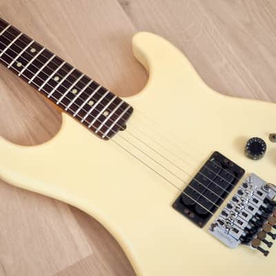 1984 Kramer USA Pacer Special Vintage Electric Guitar Creme w/ Floyd Rose, Case image 7
