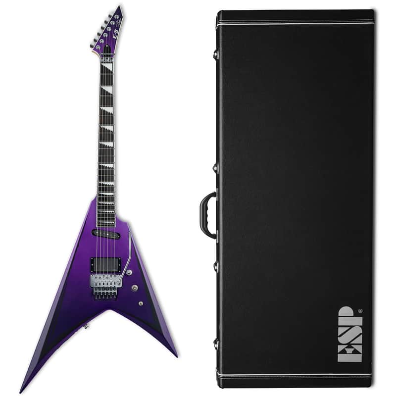ESP E-II Alexi Laiho Signature Ripped Purple Fade Satin with Pinstripes B-Stock image 1