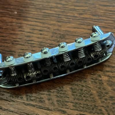 1960s Fender Jazzmaster Jaguar guitar bridge threaded saddles image 1