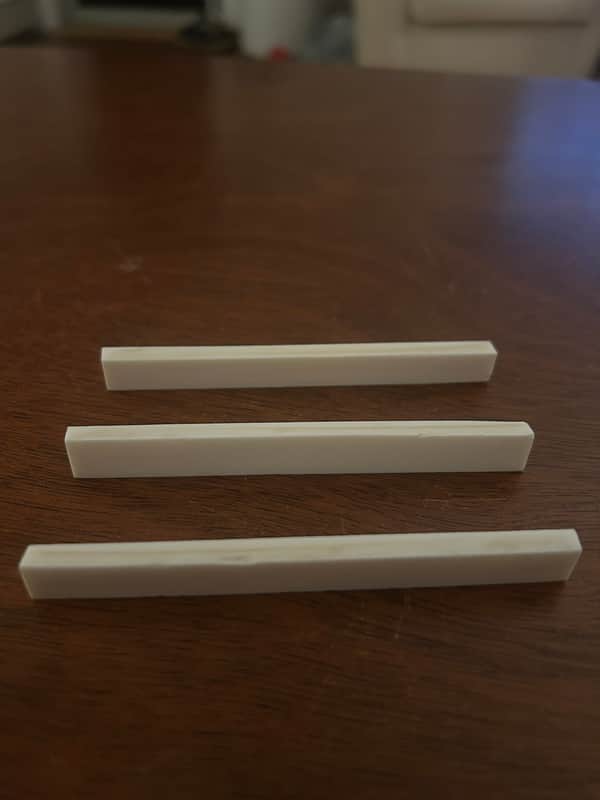 Bone Guitar Saddle Blanks - Extra Thick (3-Pack) image 1