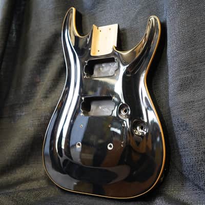 1996 ESP/Japan Original Horizon Alder Guitar Body - Black w/ Natural Binding image 7