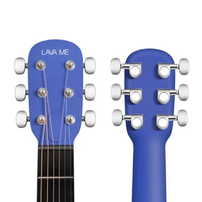 Lava Music L9200005 ME Play 36” Acoustic / Electric Guitar With Gig Bag, Deep Blue / Frost White image 3