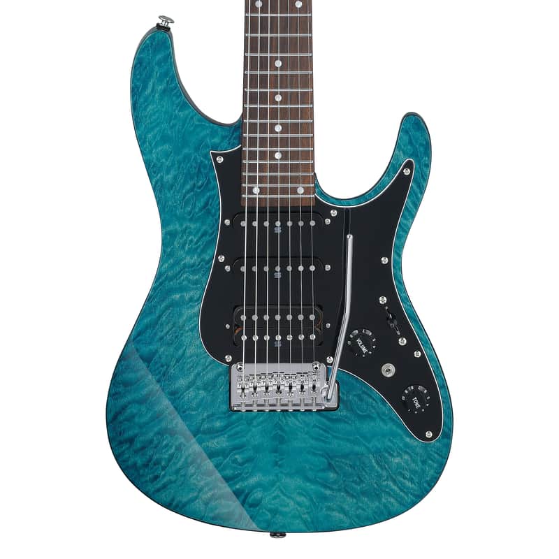Ibanez AZ447P1QM AZ Premium 7-String Electric Guitar w/ Bag - Cosmic Blue image 1