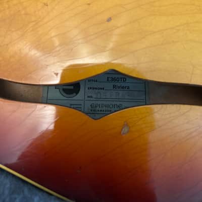 Epiphone Riviera E360TD 1967 Sunburst 12 string electric image 7