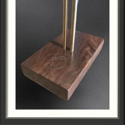 MachMachines Handmade Wood and Brass Headphone Stand image 4