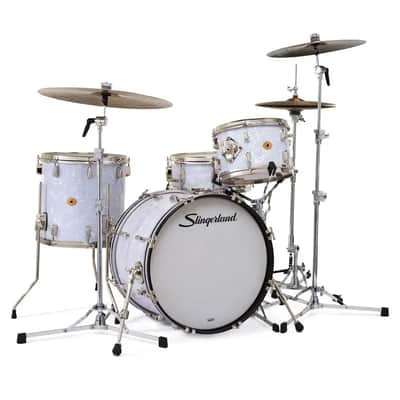 Slingerland Radio King 4pc Drum Set 20/12/14/14 White Marine Pearl image 1