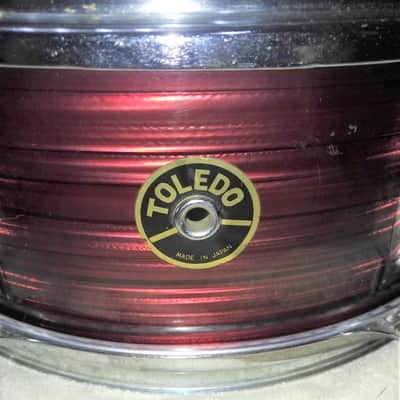Toledo 6 lug snare 14" x 5 1/2 " 1960's Burnished Red Strata? image 9