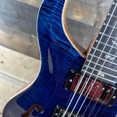PRS Wood Library Custom 24 Semi-Hollow Flame Maple 10 Top - Whale Blue 386423 image 3