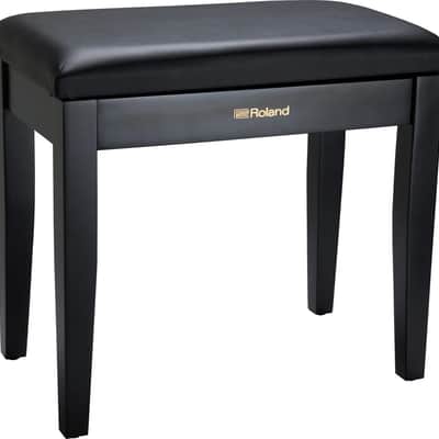 Roland RPB100 Satin Black Piano Stool with Vinyl Seat and Music Compartment image 1