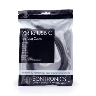 Sontronics XLR to USB-C Type Cable with Smartphone and USB-A Type Connectors, Black image 2