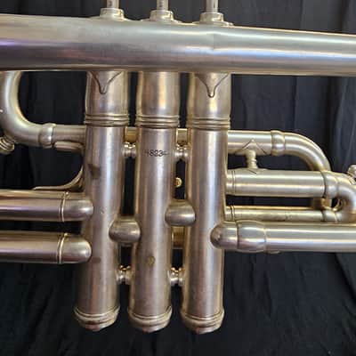 King made by H N White American Stndard Bb Cornet 1920 - silver plate image 10