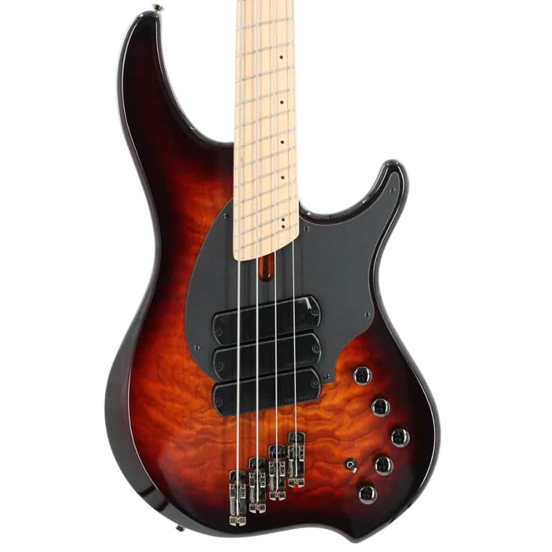 Dingwall Combustion 3X 4-String Multi-Scale Bass - 3-Pickup Quilt Top Vintageburst w/Maple Fretboard image 1