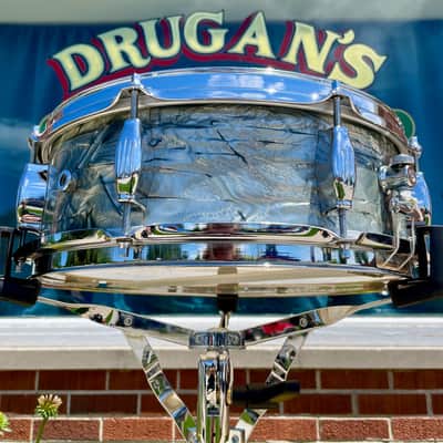 1960s Camco Oaklawn 5x14 Tuxedo Snare Drum Sky Blue Pearl 4 Ply image 7