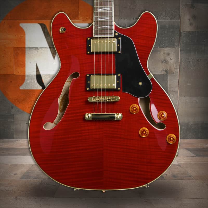 Washburn SH35TR Wing Series Semi Hollow Electric Guitar w/Gigbag - Trans Red (SH35TR-U) image 1