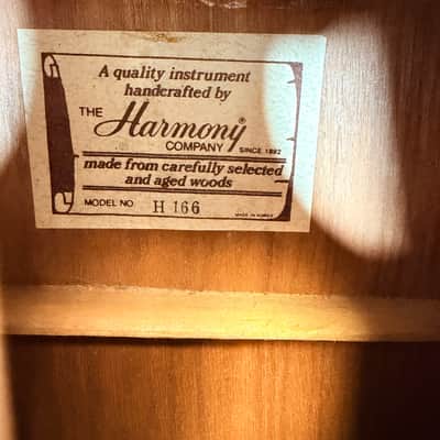 Harmony H166 Dreadnought Acoustic Guitar Natural Made in Korea 1970's image 3