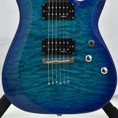 Schecter C-6 Plus guitar in Ocean Blue Burst image 3