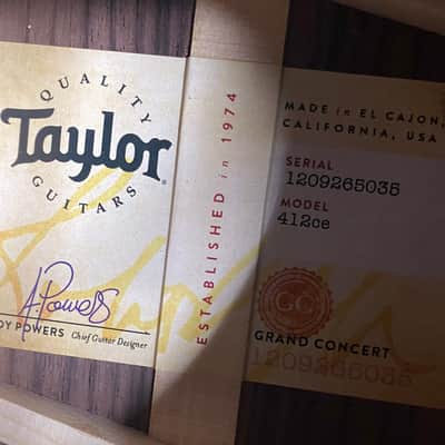 NEW! Taylor 412ce V-Class Acoustic-Electric Guitar - Natural - Authorized Dealer - 4.65 lbs - G06276 image 3