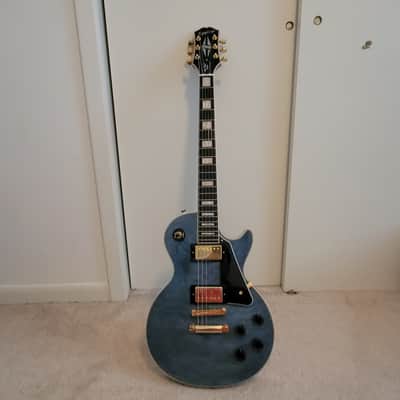 Epiphone Les Paul Custom Center-Exclusive Electric Guitar - Quilt Top Ocean Blue image 2