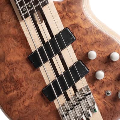 Cort A5BEYONDOPBN Artisan Series A5 Beyond 5 String Bass Guitar, Open Pore Bubinga Natural image 3