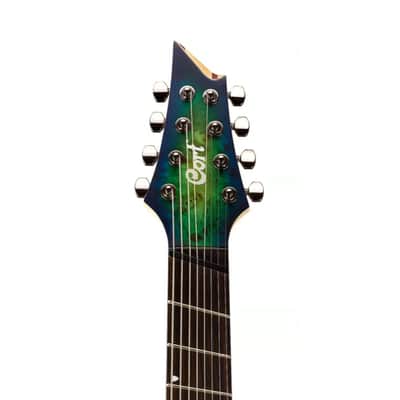 Cort KX508 8-String Multi-Scale Electric Guitar in Mariana Blue Burst image 4