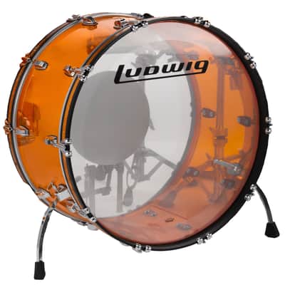 Ludwig *Pre-Order* Vistalite Amber 14x24" Bass Kick Drum Acrylic Shell Chrome Hardware | Made in the USA | NEW | Special Order | Authorized Dealer image 1
