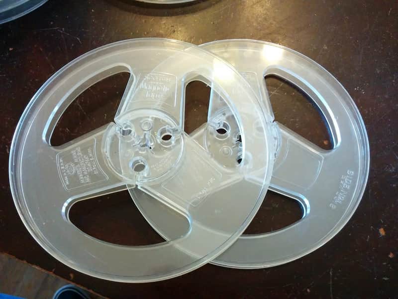 Scotch Pair 3M 7" Tape Reel R2R Empty USA Vintage Plastic Take-up Supply Soundcraft etc. 1/4" 1963 - Clear Or Grey image 1