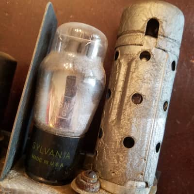 Victor Early Rare model A projector tube amp 6V6? Animatophone 40A? 1930s - Silver wrinkled paint image 7