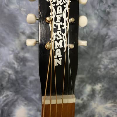 1960's Old Kraftsman by Kay Musical Note Faux Tiger Stripe Parlor Student Guitar Pro Setup New Strings Newer Gigbag image 9