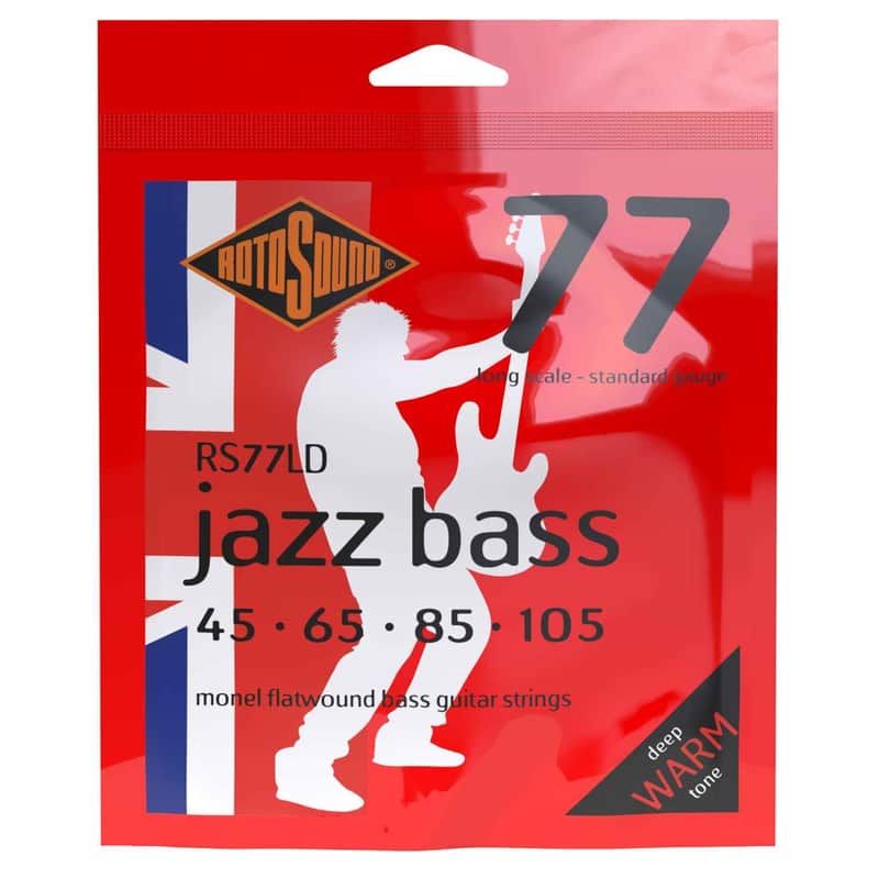 Rotosound RS 77LD Monel Flat Wound Jazz Bass Strings, Long Scale, Standard (.045-.105) image 1