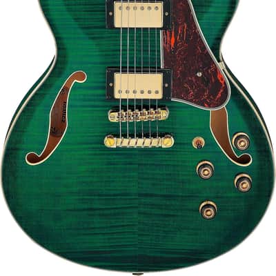 Ibanez AS93FM Artcore Expressionist Semi-Hollow Electric Guitar, Ebony Fingerboard, Transparent Moss Green image 1