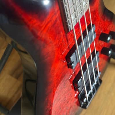 ESP LTD B-204DX 4-String Electric Bass Guitar - Red Burst image 5