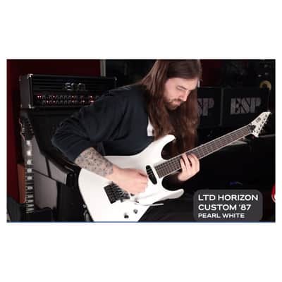 ESP LTD Horizon Custom 87 6-String Right-Handed Electric Guitar with Alder Body and Macassar Ebony (Pearl White) image 6
