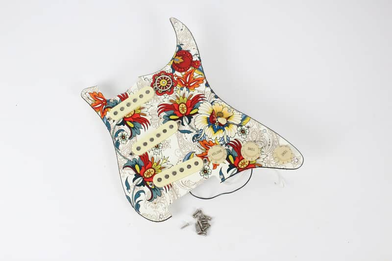 2002 Fender ST-62 Vintage 1962 Reissue Stratocaster Loaded Pickguard Folk Flowers Custom Graphic Crafted in Japan image 1