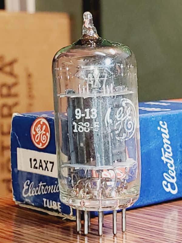 12AX7 RCA labeled GE Black Plate/Full "D" getter NOS/NIB MaxiPreamp2/TV7 Tested image 1