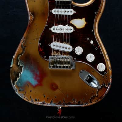 Fender Stratocaster 60th Anniversary Rusty Gold Heavy Aged Relic by East Gloves Customs image 7