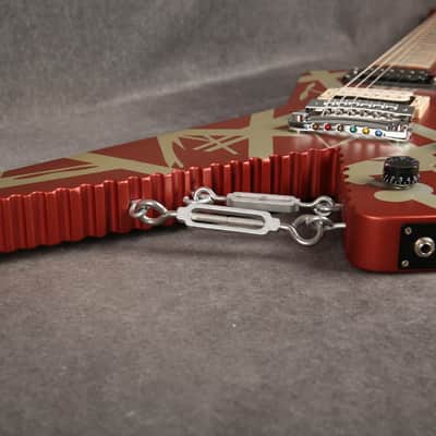 EVH Striped Series Shark Guitar - Burgundy with Silver Striped - 2nd Hand image 12