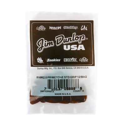 Dunlop 510R2.0 Primetone® Standard Guitar Picks GRIP Surface 12 Picks image 1