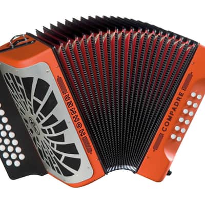 Hohner Compadre FBbEb Accordion - Orange Silver Grille w/ Gig Bag (COFO-N) image 2