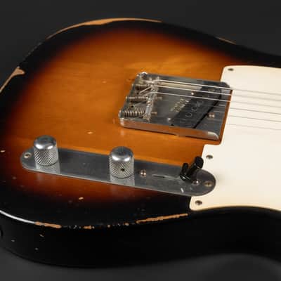 2008 Fender Road Worn '50s Telecaster with Maple Fretboard - 2-Color Sunburst | Vintage Aged Relic Nitro Finish 3.19kg | Case image 15