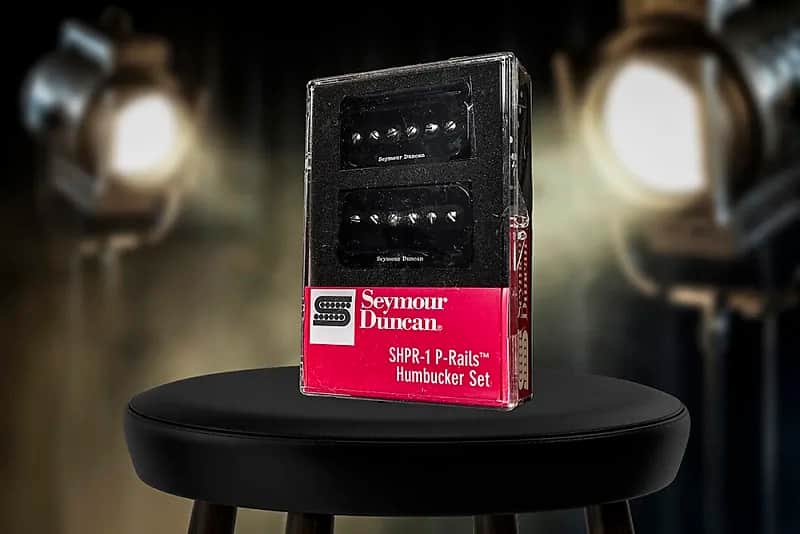 Seymour Duncan P-Rails Pickup Set SHPR-1b Bridge & SHPR-1n Neck HOT Black P-90 image 1