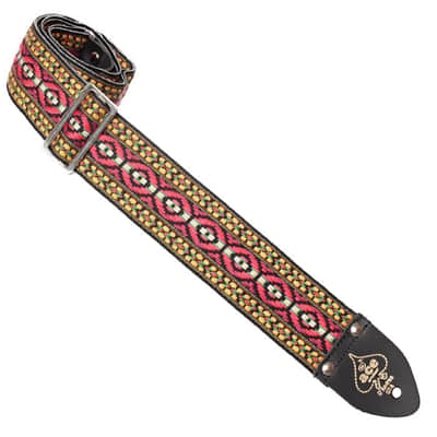 D'Andrea ACE 4 Vintage Reissue Bohemian Red Adjustable 2" Wide Guitar Strap image 2