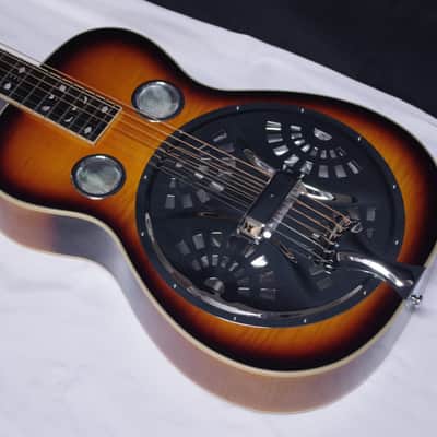 Gold Tone PBS-D Paul Beard Signature Deluxe Square Neck Resonator LEFTY - Two Tone Tobacco - B Stock image 4
