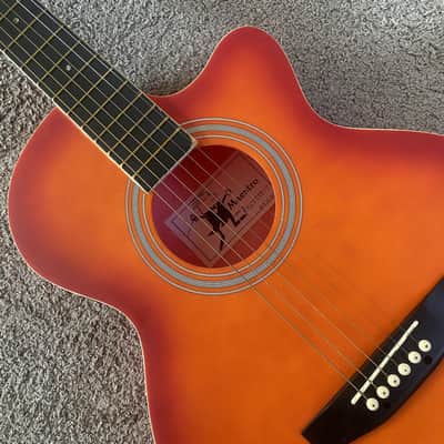 Cherry Burst 38 Inch Acoustic Guitar, ABS Body, Mahogany Neck image 5