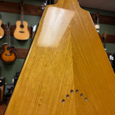 2022 Gibson Custom Shop '58 Korina Flying V Reissue Natural with Black Pickguard image 23