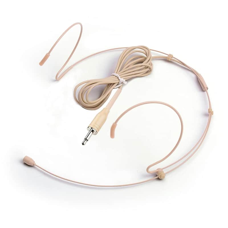 Microphone Headset Discreet Headworn Earset Over Ear Mic For Portable Voice Amplifier, Ideal For Lectures – Beige image 1