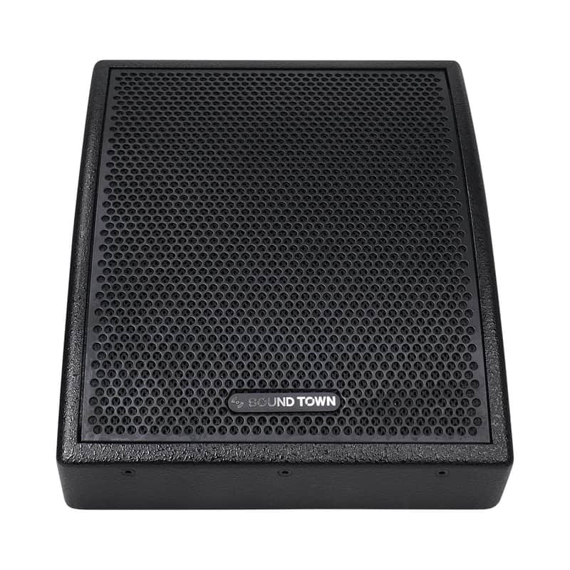 CARME-U10MB | CARME Series 10" Coaxial Passive 2-way Professional PA DJ Stage Monitor Speaker, Black with U Mounting Bracket, for Surface-Mount, Installation, Live Sound, Bar, Church image 1